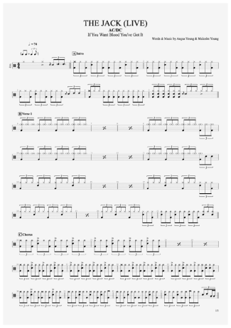 AC/DC The Jack (LIVE) score for Drums