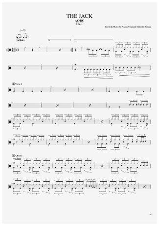 AC/DC The Jack score for Drums