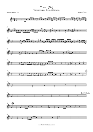 ANAVITÓRIA Trevo (Tu) score for Alto Saxophone