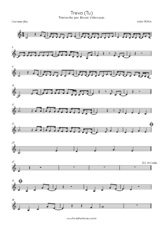 ANAVITÓRIA  score for Clarinet (Bb)