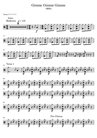 Abba  score for Drums