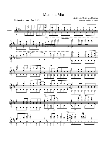 Abba  score for Acoustic Guitar
