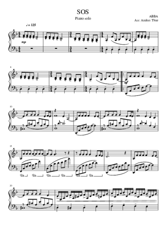 Abba SOS score for Piano
