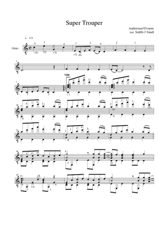 Abba  score for Acoustic Guitar