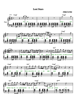 Adam Levine  score for Piano