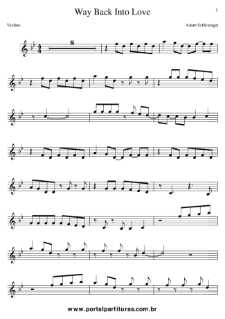 Adam Schlesinger Way Back into Love (movie Music and Lyrics) score for Violin