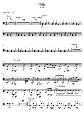 Adele  score for Drums