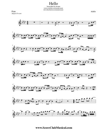 Adele  score for Flute