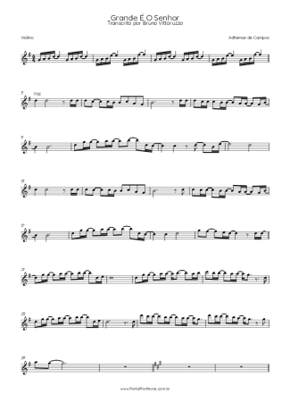 Adhemar de Campos Grande É O Senhor score for Violin