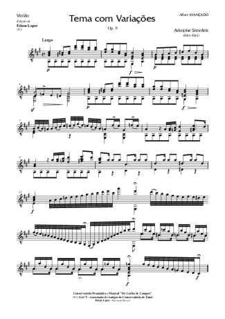 Adolphe Steinfels Tema com Variações (Op. 9) score for Acoustic Guitar