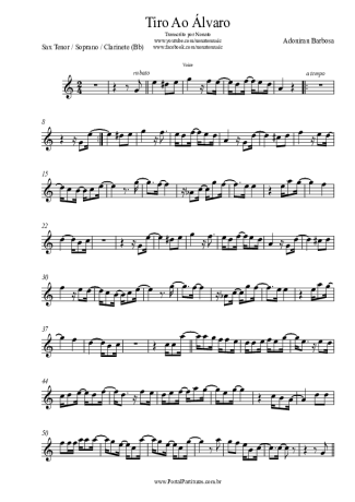 Adoniran Barbosa  score for Tenor Saxophone Soprano (Bb)