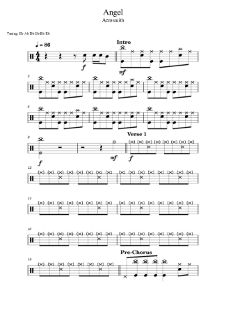 Aerosmith  score for Drums