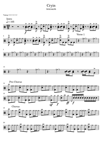 Aerosmith  score for Drums