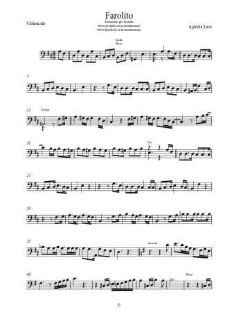 Agustin Lara  score for Cello