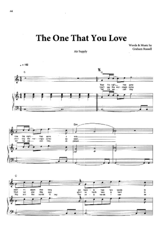 Air Supply The One That You Love score for Piano