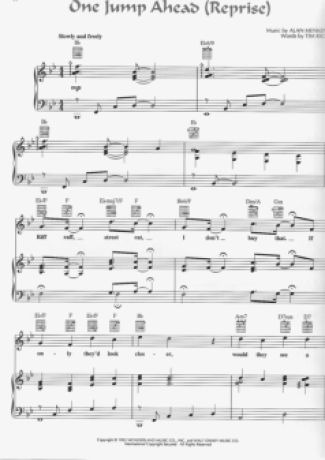 Aladim One Jump Ahead (Reprise) score for Piano