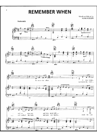 Alan Jackson Remember When score for Piano