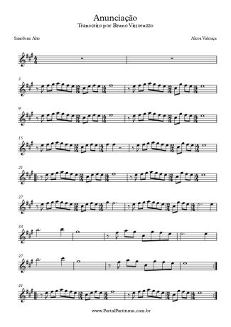 Alceu Valença Anunciação score for Alto Saxophone