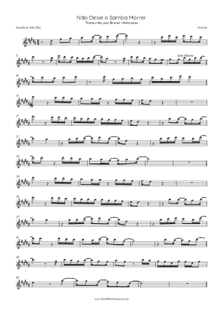 Alcione  score for Alto Saxophone