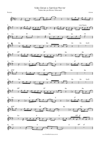 Alcione Não Deixe O Samba Morrer score for Keyboard