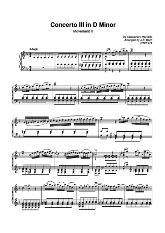 Alessandro Marcello  score for Piano