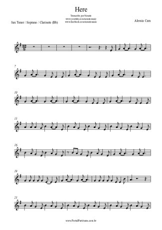 Alessia Cara Here score for Clarinet (Bb)