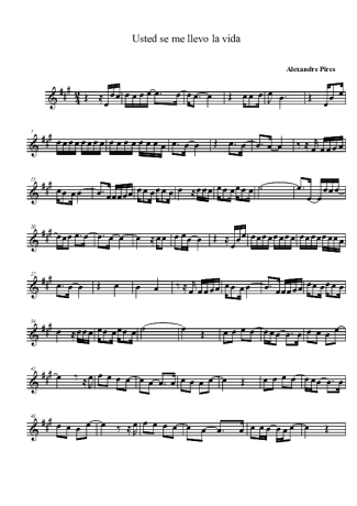 Alexandre Pires Usted Se Me Llevo La Vita score for Clarinet (Bb)