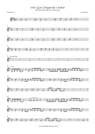 Aline Barros  score for Clarinet (C)
