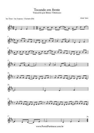 Almir Sater  score for Tenor Saxophone Soprano (Bb)
