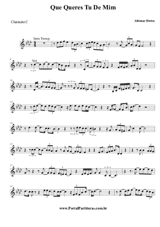 Altemar Dutra Que Queres Tu De Mim score for Clarinet (C)