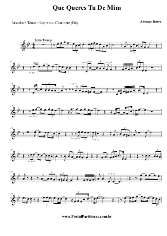 Altemar Dutra  score for Tenor Saxophone Soprano (Bb)