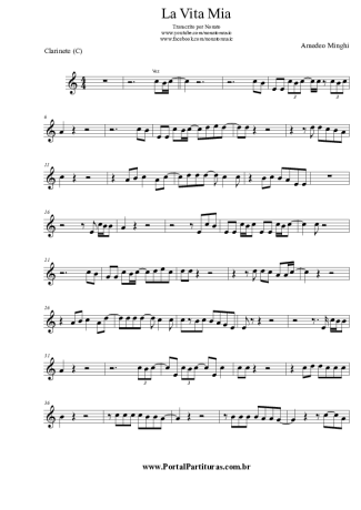 Amedeo Minghi La Vita Mia score for Clarinet (C)