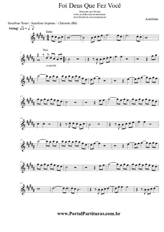 Amelinha  score for Tenor Saxophone Soprano (Bb)