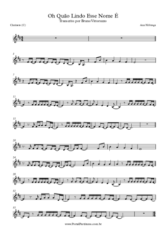 Ana Nóbrega Oh, Quão Lindo Esse Nome É score for Clarinet (C)