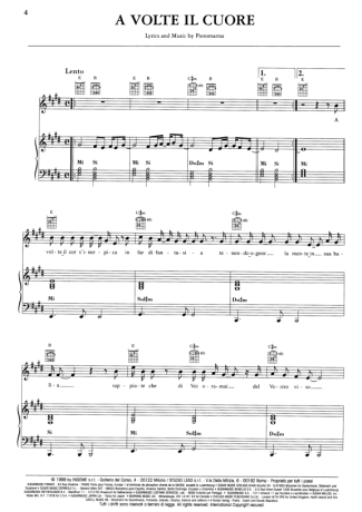 Andrea Bocelli A Volte Il Cuore score for Piano