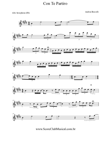 Andrea Bocelli  score for Alto Saxophone