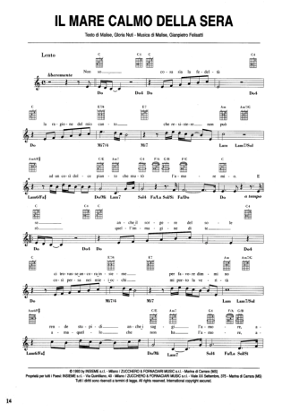 Andrea Bocelli Il Mare Calmo Della Sera score for Acoustic Guitar