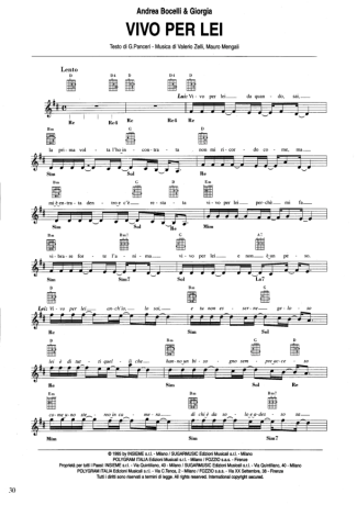 Andrea Bocelli  score for Keyboard