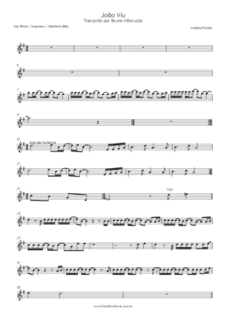 Andrea Fontes João Viu score for Tenor Saxophone Soprano (Bb)