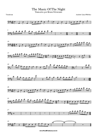 Andrew Lloyd Webber The Music Of The Night score for Trombone