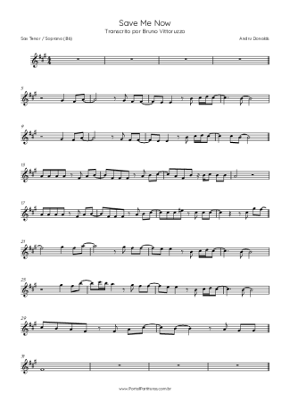 Andru Donalds Save Me Now score for Tenor Saxophone Soprano (Bb)