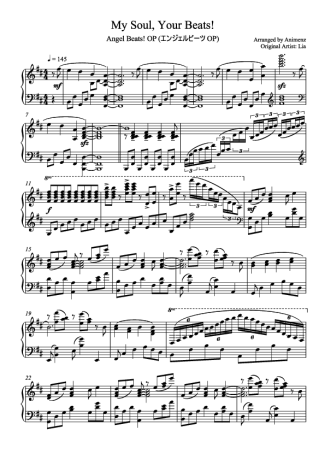 Angel Beats  score for Piano