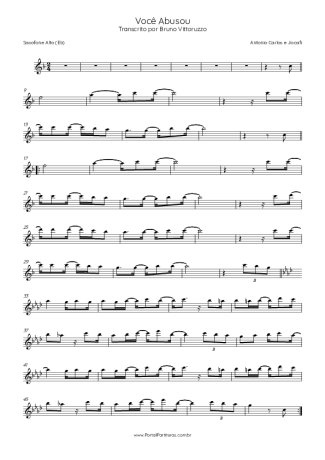 Antonio Carlos e Jocafi  score for Alto Saxophone