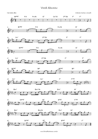 Antonio Carlos e Jocafi  score for Clarinet (Bb)