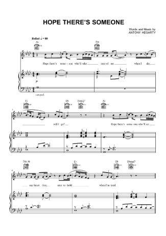 Antony And The Johnsons  score for Piano