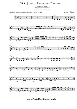 Antony e Gabriel  score for Tenor Saxophone Soprano (Bb)