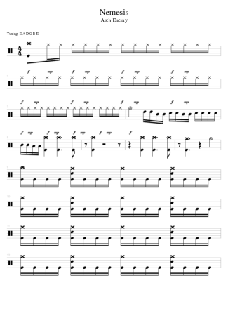 Arch Enemy  score for Drums