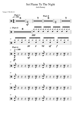 Arch Enemy  score for Drums