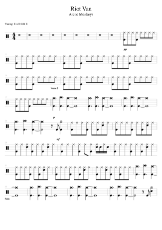 Arctic Monkeys Riot Van score for Drums