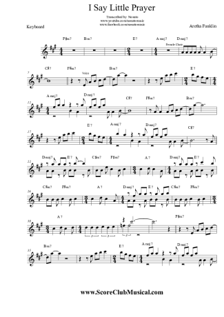 Aretha Franklin  score for Keyboard